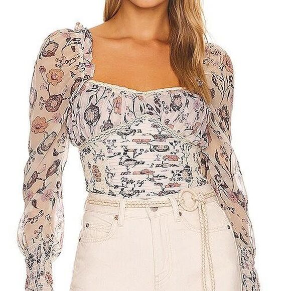 Free People Brunch Date Bodysuit in Ivory Combo | XSmall - Picture 2 of 6